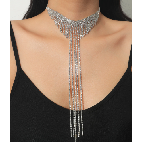 New Shiny Silver  Necklace Ladies Exquisite Clavicle Chain Necklace Jewelry for Ladies Gift