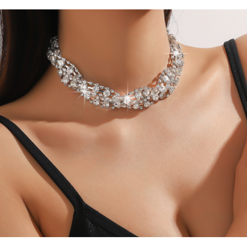 New Shiny Silver  Necklace Ladies Exquisite Clavicle Chain Necklace Jewelry for Ladies Gift
