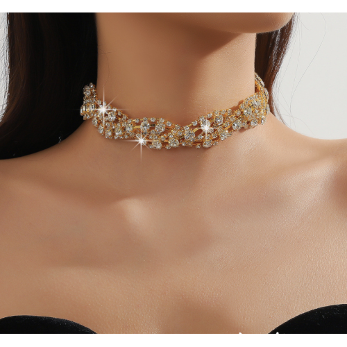 New Shiny Gold Necklace Ladies Exquisite Clavicle Chain Necklace Jewelry for Ladies Gift