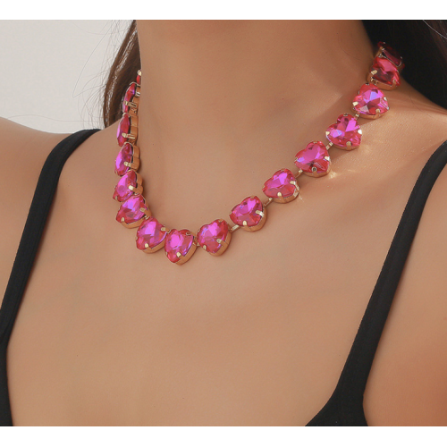 New Shiny Multicolor Heart Necklace Ladies Exquisite Clavicle Chain Necklace Jewelry for Ladies Gift New Shiny Multicolor Heart Necklace Ladies Exquisite Clavicle Chain Necklace Jewelry for Ladies Gift