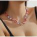 New Shiny Multicolor Heart Necklace Ladies Exquisite Clavicle Chain Necklace Jewelry for Ladies Gift New Shiny Multicolor Heart Necklace Ladies Exquisite Clavicle Chain Necklace Jewelry for Ladies Gift