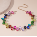 New Shiny Multicolor Heart Necklace Ladies Exquisite Clavicle Chain Necklace Jewelry for Ladies Gift