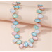 New Shiny Blue Heart Necklace Ladies Exquisite Clavicle Chain Necklace Jewelry for Ladies Gift
