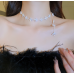 New Shiny Silver Flower Necklace Ladies Exquisite Clavicle Chain Necklace Jewelry for Ladies Gift
