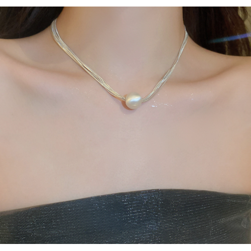 New Silver Round Necklace Ladies Exquisite Clavicle Chain Necklace Jewelry for Ladies Gift