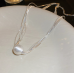 New Silver Round Necklace Ladies Exquisite Clavicle Chain Necklace Jewelry for Ladies Gift