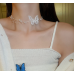 New White Pearl Butterfly Necklace Ladies Exquisite Clavicle Chain Necklace Jewelry for Ladies Gift