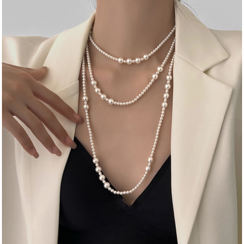 New White Pearl Three Layer Necklace Ladies Exquisite Clavicle Chain Necklace Jewelry for Ladies Gift New White Pearl Three Layer Necklace Ladies Exquisite Clavicle Chain Necklace Jewelry for Ladies Gift