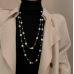 New White Pearl Two Layer Necklace Ladies Exquisite Clavicle Chain Necklace Jewelry for Ladies Gift