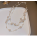New White Pearl Two Layer Necklace Ladies Exquisite Clavicle Chain Necklace Jewelry for Ladies Gift