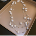 New White Pearl Two Layer Necklace Ladies Exquisite Clavicle Chain Necklace Jewelry for Ladies Gift