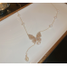 New White Pearl Butterfly Necklace Ladies Exquisite Clavicle Chain Necklace Jewelry for Ladies Gift