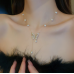 New White Pearl Butterfly Necklace Ladies Exquisite Clavicle Chain Necklace Jewelry for Ladies Gift