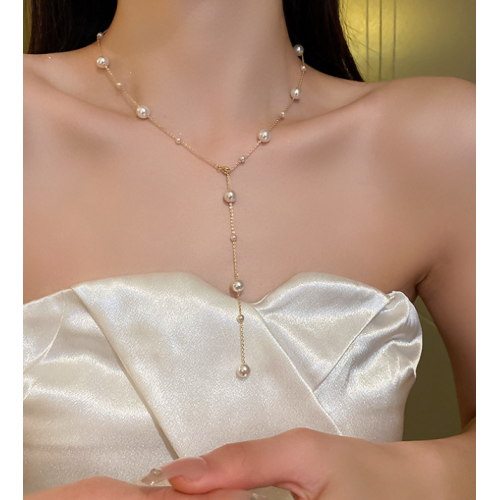 New White Pearl Necklace Ladies Exquisite Clavicle Chain Necklace Jewelry for Ladies Gift New White Pearl Necklace Ladies Exquisite Clavicle Chain Necklace Jewelry for Ladies Gift