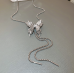 New Silver Pearl Butterfly Necklace Ladies Exquisite Clavicle Chain Necklace Jewelry for Ladies Gift