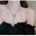 New Silver Pearl Butterfly Necklace Ladies Exquisite Clavicle Chain Necklace Jewelry for Ladies Gift