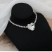 New Shiny Silver  Heart Necklace Ladies Exquisite Clavicle Chain Necklace Jewelry for Ladies Gift