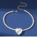 New Shiny Silver  Heart Necklace Ladies Exquisite Clavicle Chain Necklace Jewelry for Ladies Gift