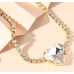 New Shiny Gold  Heart Necklace Ladies Exquisite Clavicle Chain Necklace Jewelry for Ladies Gift