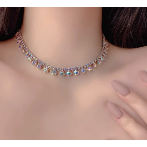 New Shiny Multicolor Necklace Ladies Exquisite Clavicle Chain Necklace Jewelry for Ladies Gift