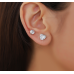Sparkling Women's Cubic Zirconia Heart Stud Earrings Gorgeous Female Wedding Party Fashion Ear Piercing Accessories New Jewelry