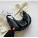 Black Summer Pleated Handlebags For Women PU Cloud Bags Leisure Armpit Bag Shopping Shoulder Bags Dumpling Handbag Female
