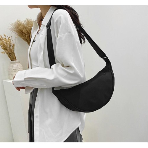 Black Summer Pleated Handlebags For Women Cloud Bags Leisure Armpit Bag Shopping Shoulder Bags Dumpling Handbag Female