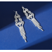 Sparkling Silver Women's Cubic Zirconia Stud Earrings Gorgeous Female Wedding Party Fashion Ear Piercing Accessories New Jewelry