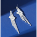 Sparkling Silver Women's Cubic Zirconia Stud Earrings Gorgeous Female Wedding Party Fashion Ear Piercing Accessories New Jewelry