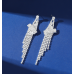 Sparkling Silver Women's Cubic Zirconia Stud Earrings Gorgeous Female Wedding Party Fashion Ear Piercing Accessories New Jewelry