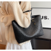 New Black Fashion Casual Lingge Embroidered Scarf One Shoulder Small Square Bag Shoulder Strap Letter Printing Cross Body Women's Bag