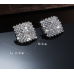 Sparkling Silver Women's Cubic Zirconia Square Stud Earrings Gorgeous Female Wedding Party Fashion Ear Piercing Accessories New Jewelry