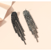 Sparkling Black Women's Cubic Zirconia Heart Stud Earrings Gorgeous Female Wedding Party Fashion Ear Piercing Accessories New Jewelry