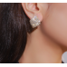 Sparkling Gold Women's Cubic Zirconia Square Stud Earrings Gorgeous Female Wedding Party Fashion Ear Piercing Accessories New Jewelry