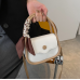 Newposs White Handbag Women's Buckle Decor Flap Purse Fashion PU Leather Crossbody high quality bag Bag