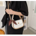 Newposs White Handbag Women's Buckle Decor Flap Purse Fashion PU Leather Crossbody high quality bag Bag