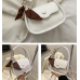 Newposs White Handbag Women's Buckle Decor Flap Purse Fashion PU Leather Crossbody high quality bag Bag