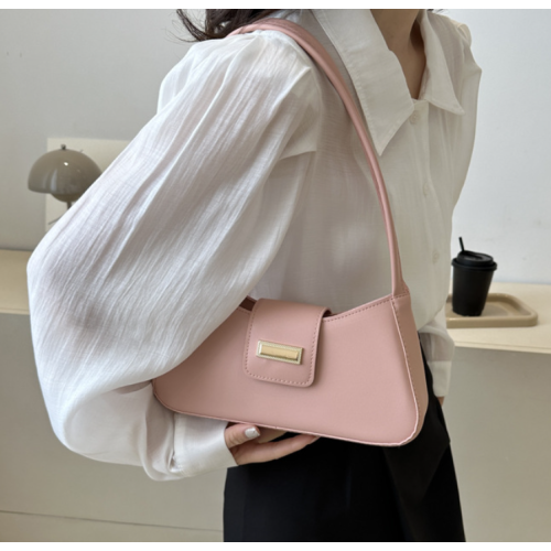 Pink Bags For Women Luxury Designer Brand Handbags And Purses 2024 New In PU Nubuck Sheet Metal Decoration Crossbody Bag Small