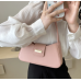 Pink Bags For Women Luxury Designer Brand Handbags And Purses 2024 New In PU Nubuck Sheet Metal Decoration Crossbody Bag Small