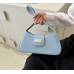 Blue Bags For Women Luxury Designer Brand Handbags And Purses 2024 New In PU Nubuck Sheet Metal Decoration Crossbody Bag Small