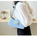 Blue Bags For Women Luxury Designer Brand Handbags And Purses 2024 New In PU Nubuck Sheet Metal Decoration Crossbody Bag Small