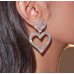 Sparkling Women's Cubic Zirconia Heart Stud Earrings Gorgeous Female Wedding Party Fashion Ear Piercing Accessories New Jewelry