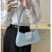 Blue Bags For Women Luxury Designer Brand Handbags And Purses 2024 New In PU Nubuck Sheet Metal Decoration Crossbody Bag Small