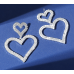 Sparkling Women's Cubic Zirconia Heart Stud Earrings Gorgeous Female Wedding Party Fashion Ear Piercing Accessories New Jewelry