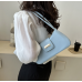 Blue Bags For Women Luxury Designer Brand Handbags And Purses 2024 New In PU Nubuck Sheet Metal Decoration Crossbody Bag Small