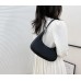 Black Retro Solid Color PU Leather Shoulder Underarm Bag Women's Fashion Handbags Casual Hobos Purses and Handbag Ladies Hand Bags