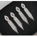 Fashion Luxury White Tassel CZ Drop Earrings New Engagement Wedding Ear Accessories for Women Fancy Anniversary Gift