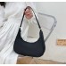 Black Retro Solid Color PU Leather Shoulder Underarm Bag Women's Fashion Handbags Casual Hobos Purses and Handbag Ladies Hand Bags