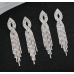Fashion Luxury White Tassel CZ Drop Earrings New Engagement Wedding Ear Accessories for Women Fancy Anniversary Gift