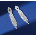 Fashion Luxury White Tassel CZ Drop Earrings New Engagement Wedding Ear Accessories for Women Fancy Anniversary Gift
